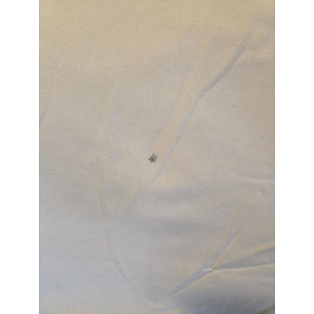 Antiq French White Cotton Duvet Cover Lace Trim 90x78 some spots